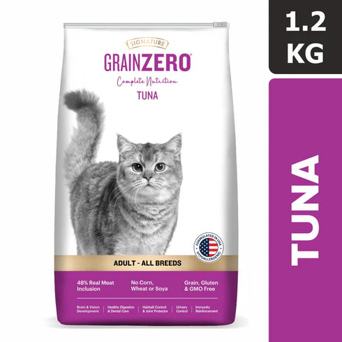 SIGNATURE GRAIN ZERO TUNA DRY CAT FOOD FOR ALL BREEDS 1.2KG